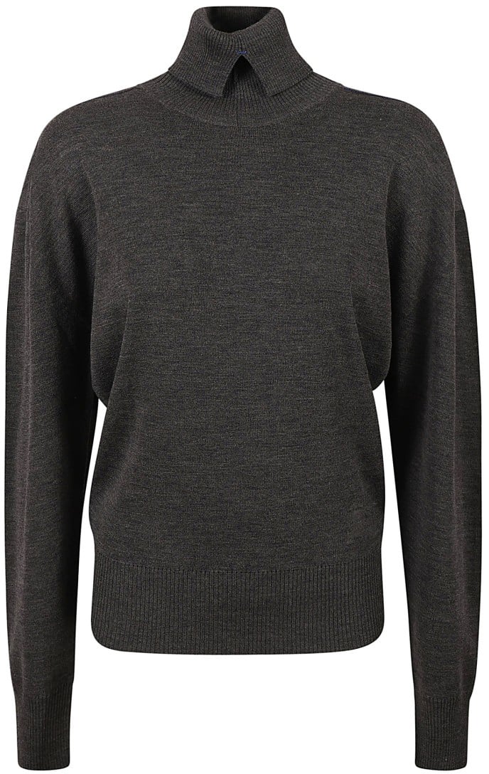 Burberry Relaxed-Fit High Neck Sweater Zwart