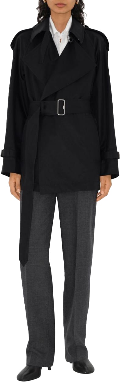 Burberry Coats Black Zwart
