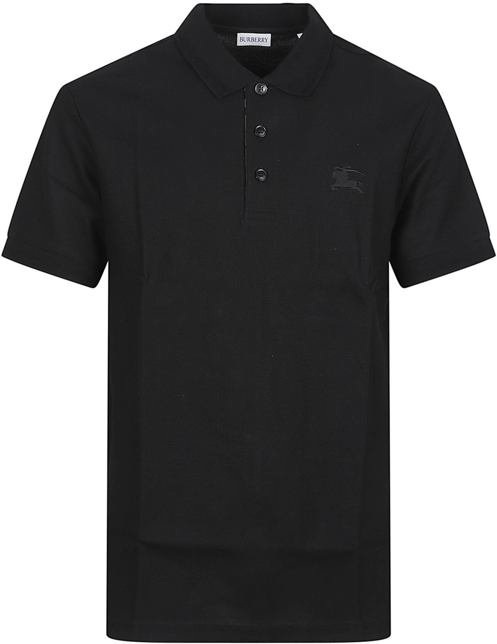 Burberry Cotton Polo Shirt with Equestrian Knight Design Zwart