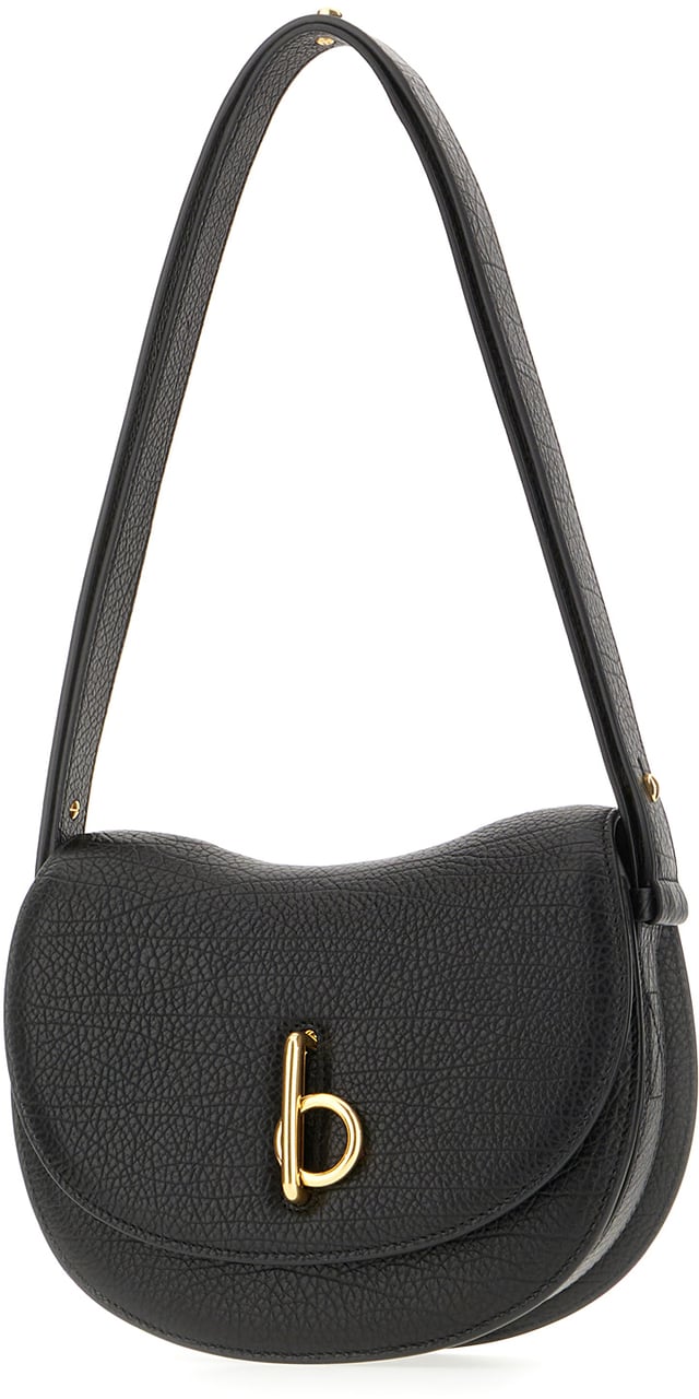 Burberry Burberry Black leather medium Rocking Horse shoulder bag Zwart