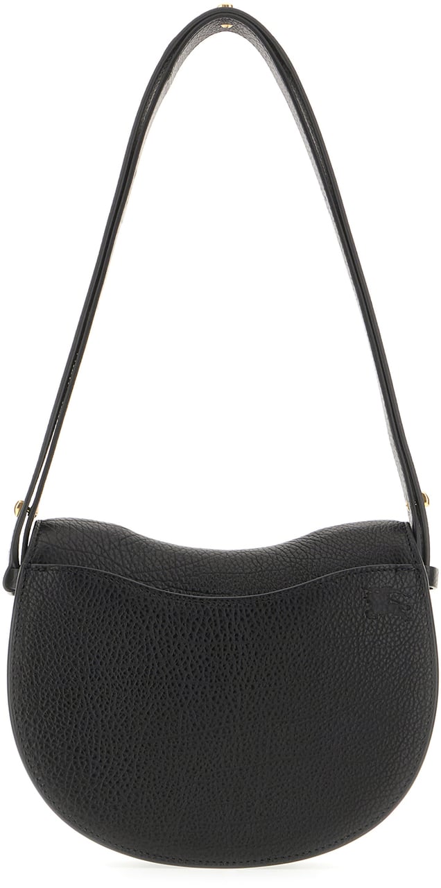 Burberry Burberry Black leather medium Rocking Horse shoulder bag Zwart
