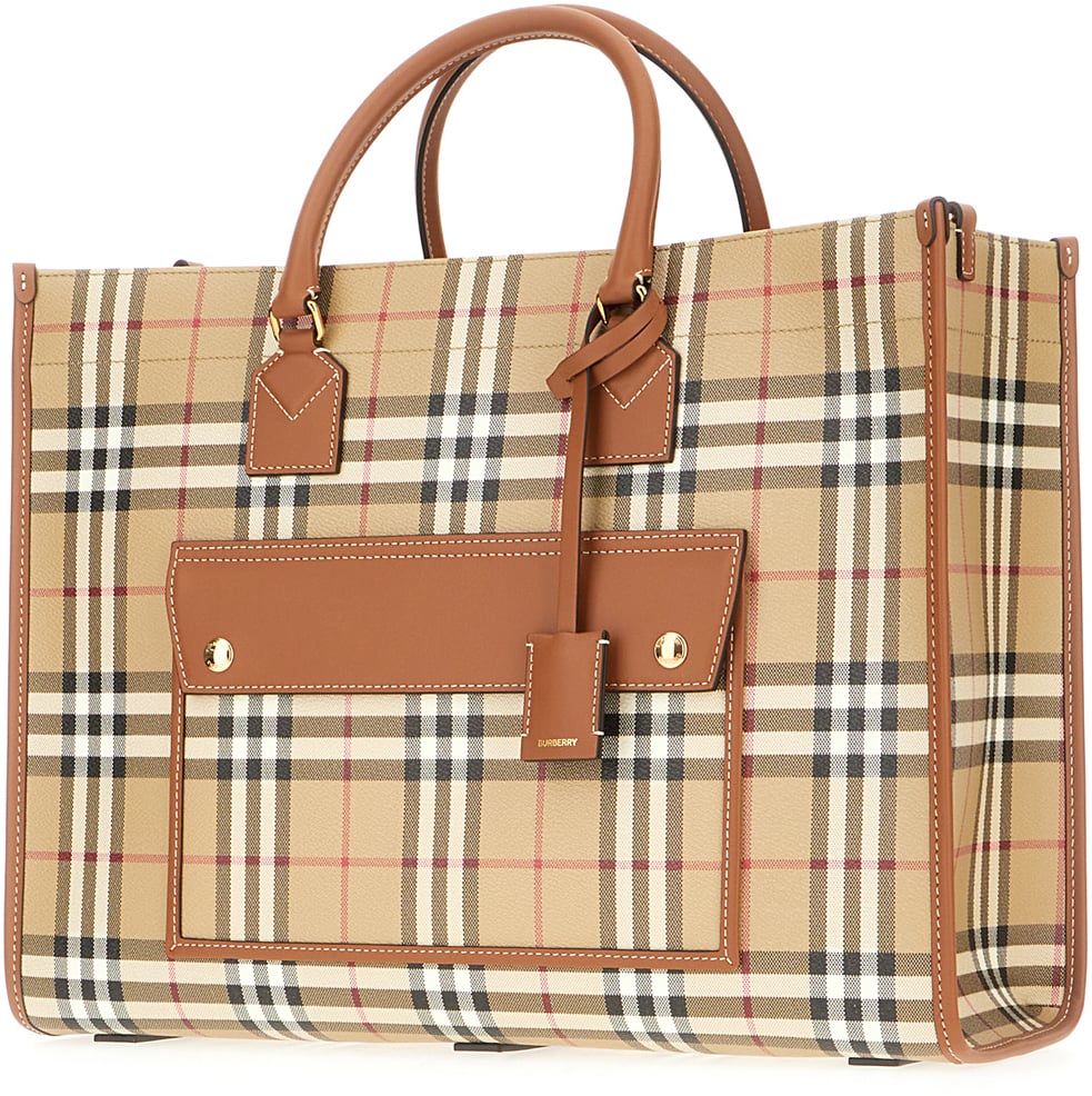 Burberry Burberry Printed cotton medium Freya shopping bag Divers