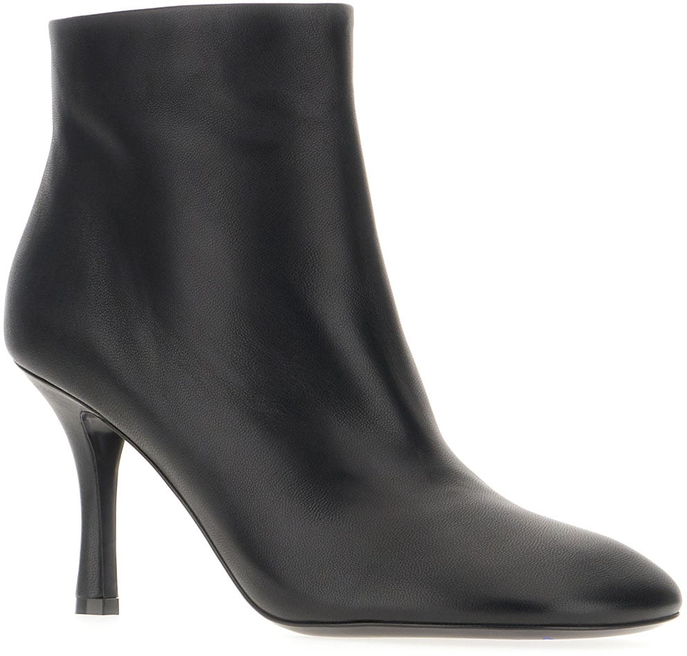Burberry Burberry Black leather ankle boots Zwart