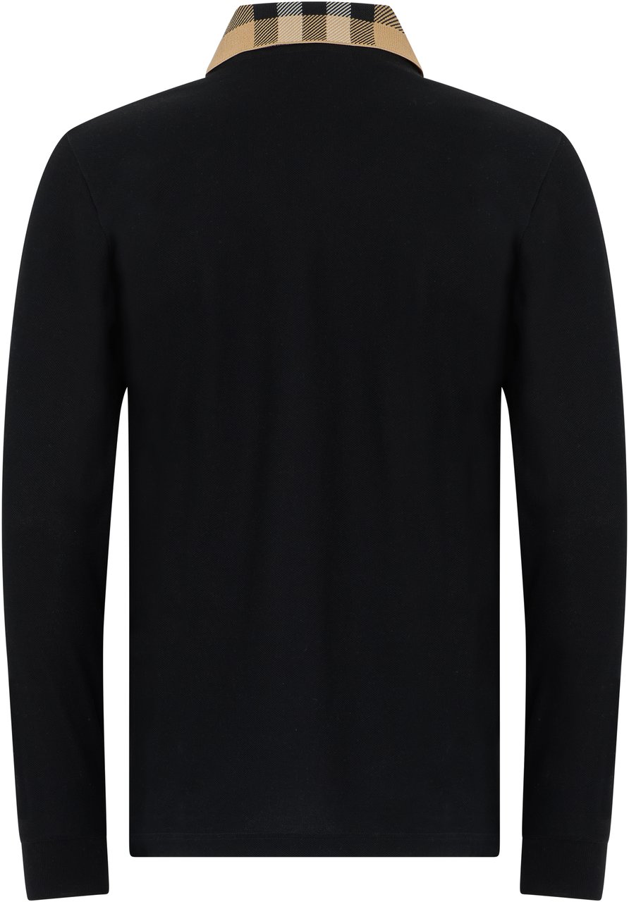 Burberry Cotton long-sleeve polo Zwart
