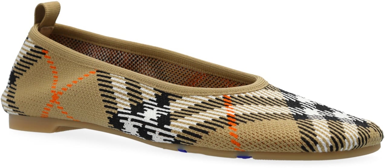 Burberry Burberry Checkered Knitted Ballerina Shoes Beige
