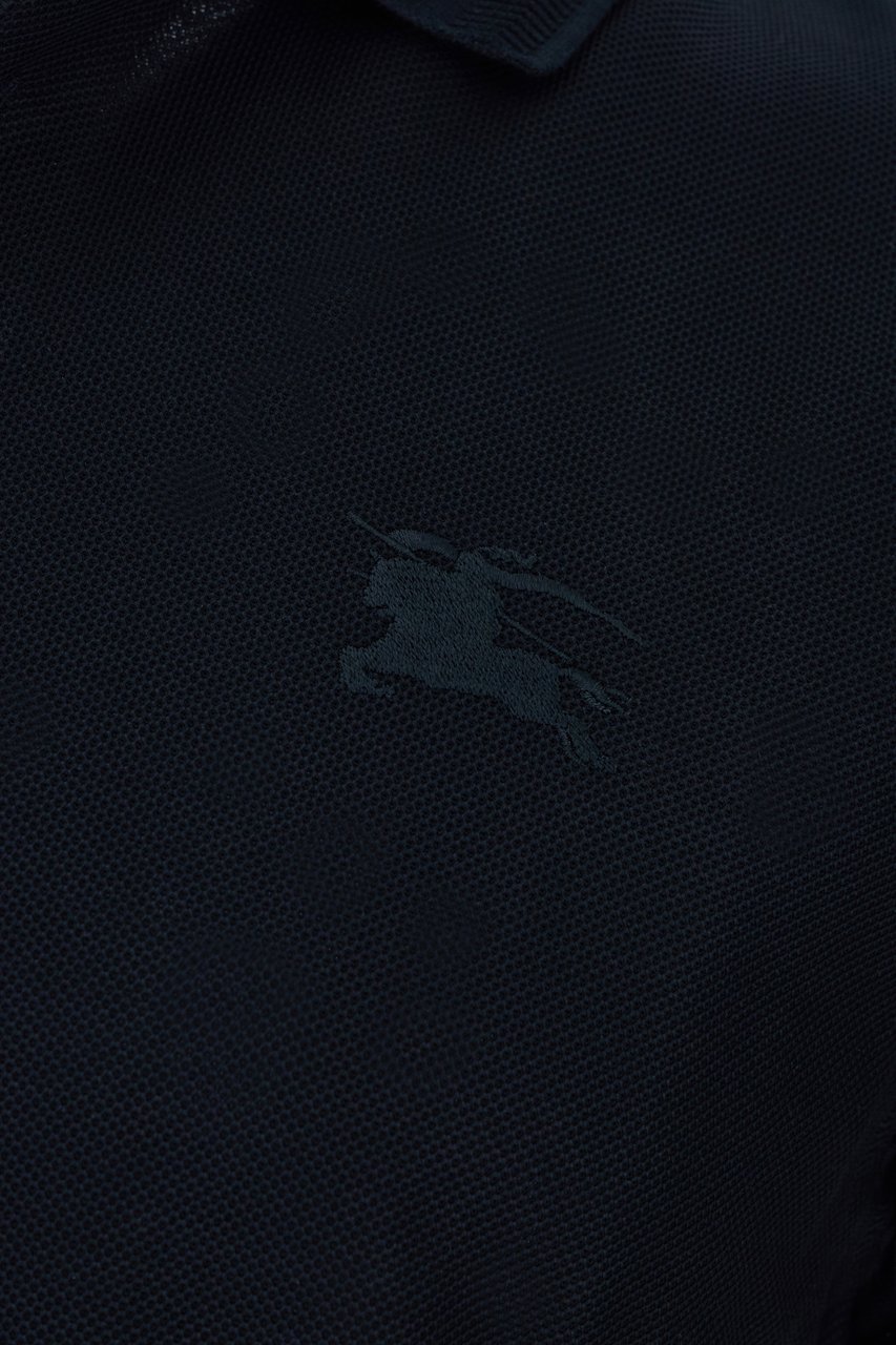 Burberry Burberry Navy blue piquet polo shirt Blauw