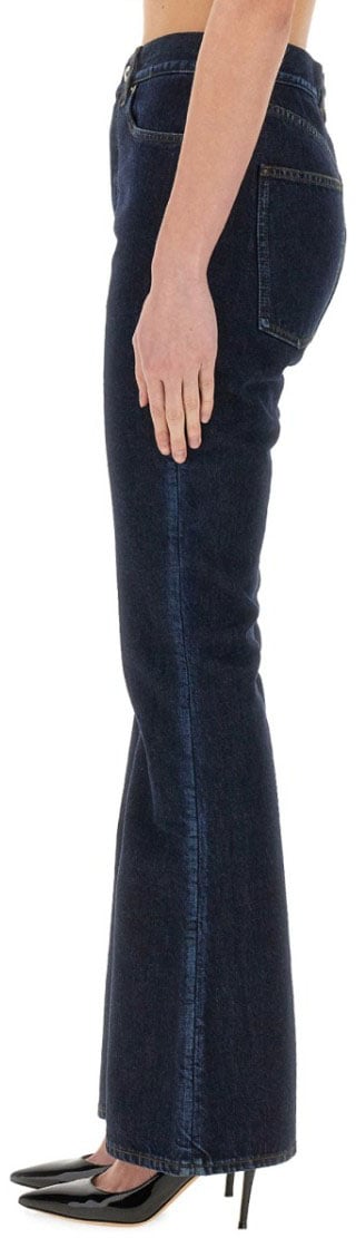 Burberry High-Waisted Straight Jeans Blauw