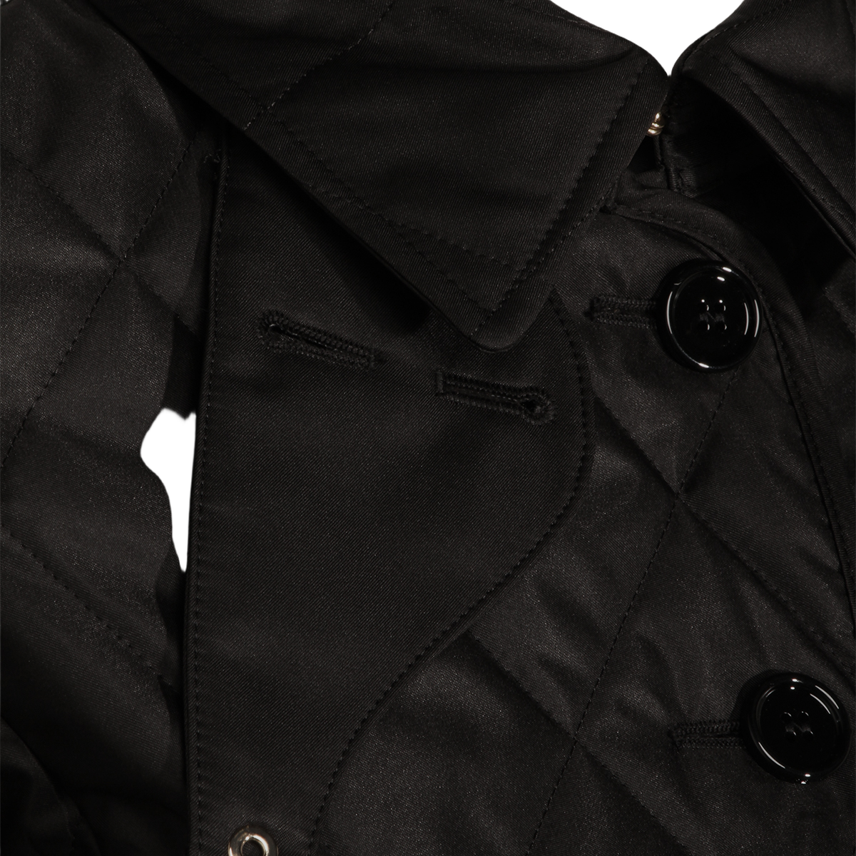 Burberry Fitted Black Quilted Jacket with Structured Collar Zwart