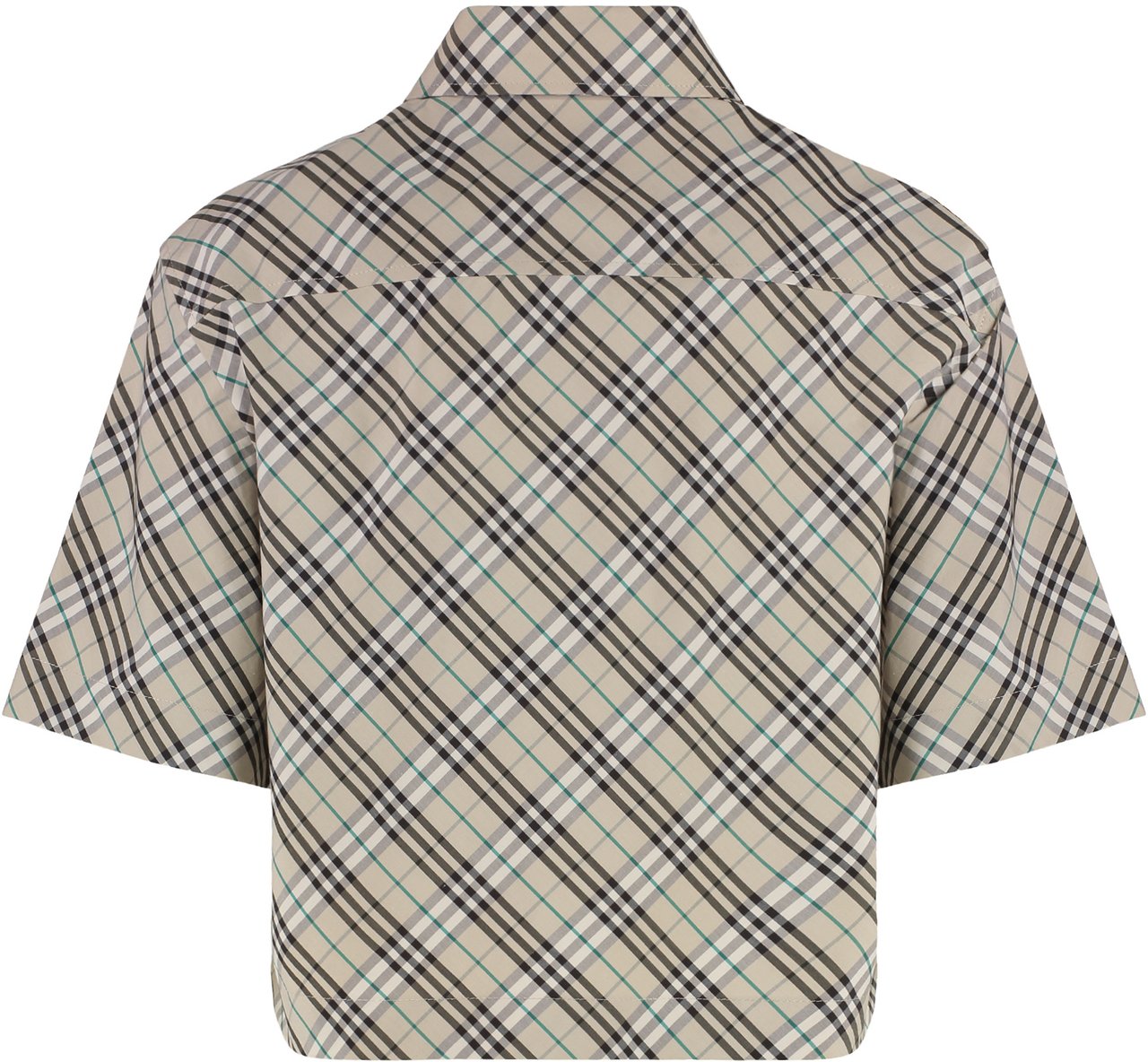 Burberry Checked cotton shirt Grijs