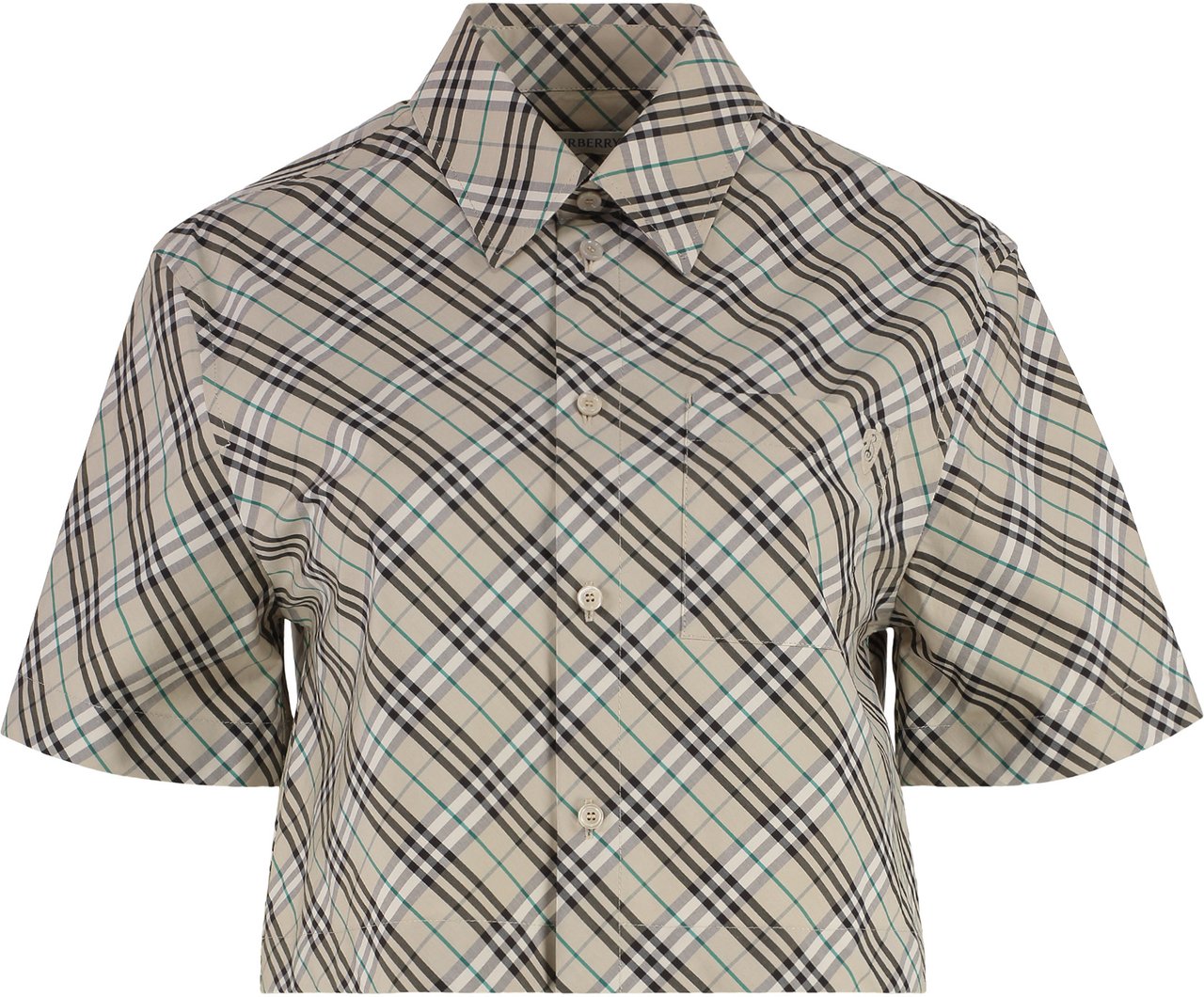 Burberry Checked cotton shirt Grijs