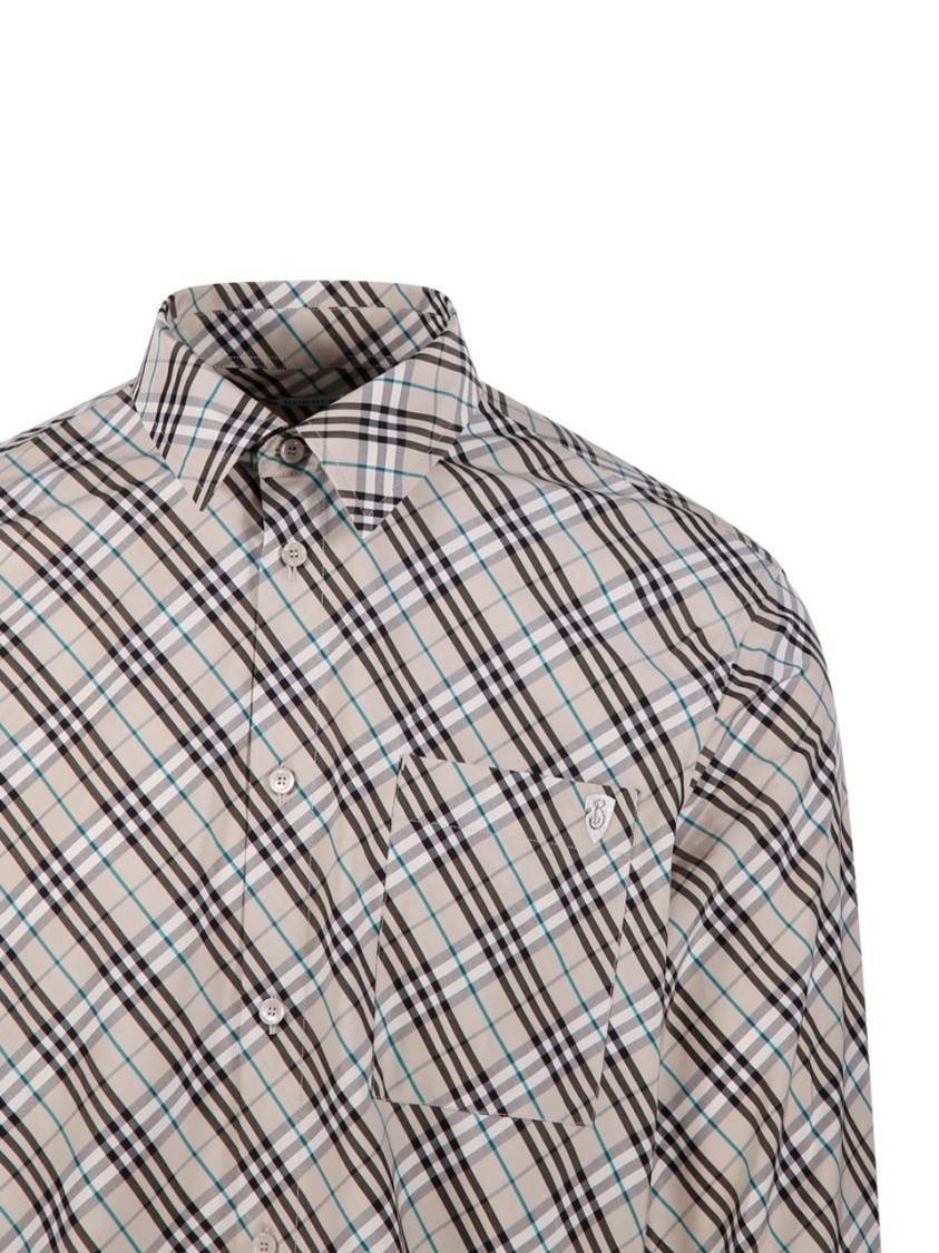 Burberry Tailored Neutrals Plaid Shirt Grijs
