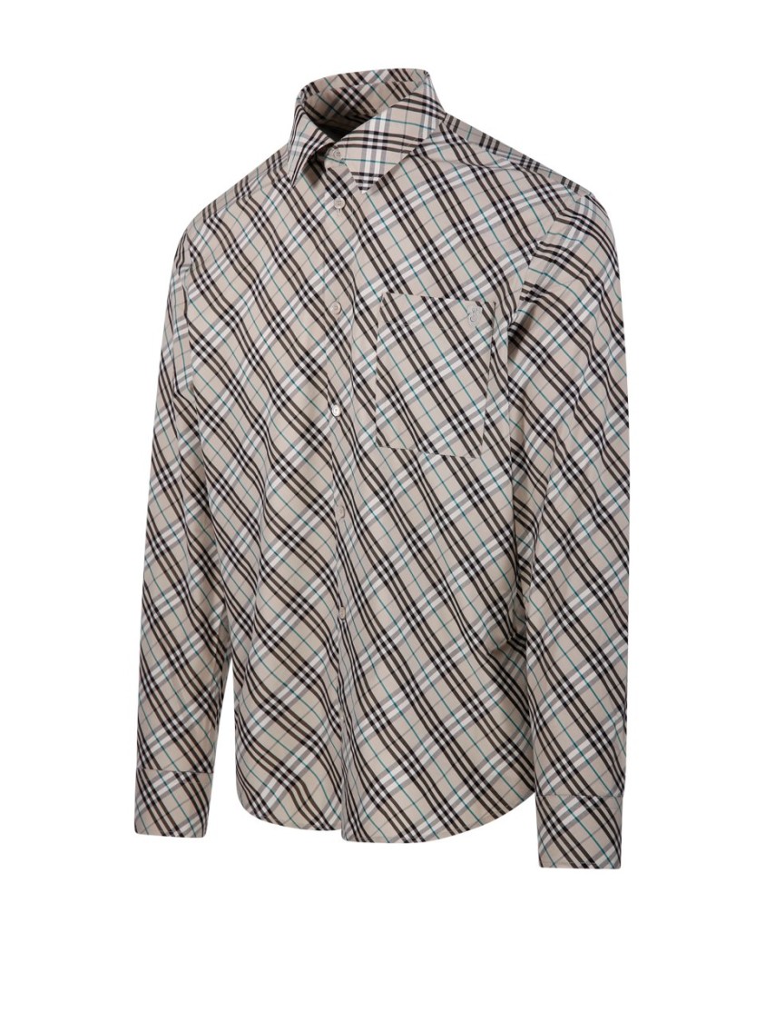 Burberry Tailored Neutrals Plaid Shirt Grijs