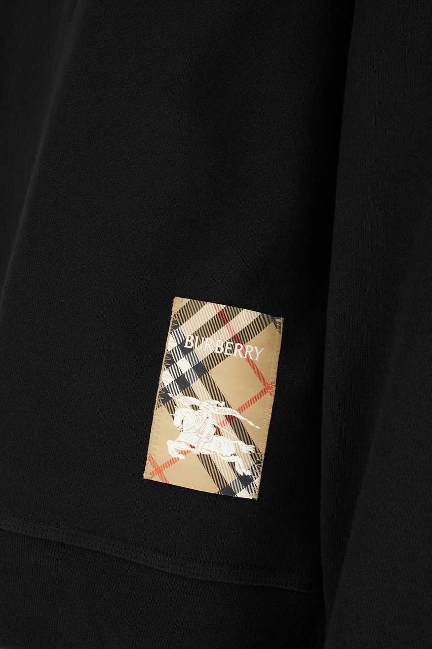 Burberry Black cotton sweatshirt Zwart