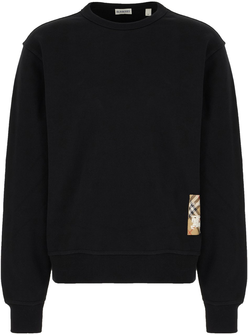 Burberry Black cotton sweatshirt Zwart