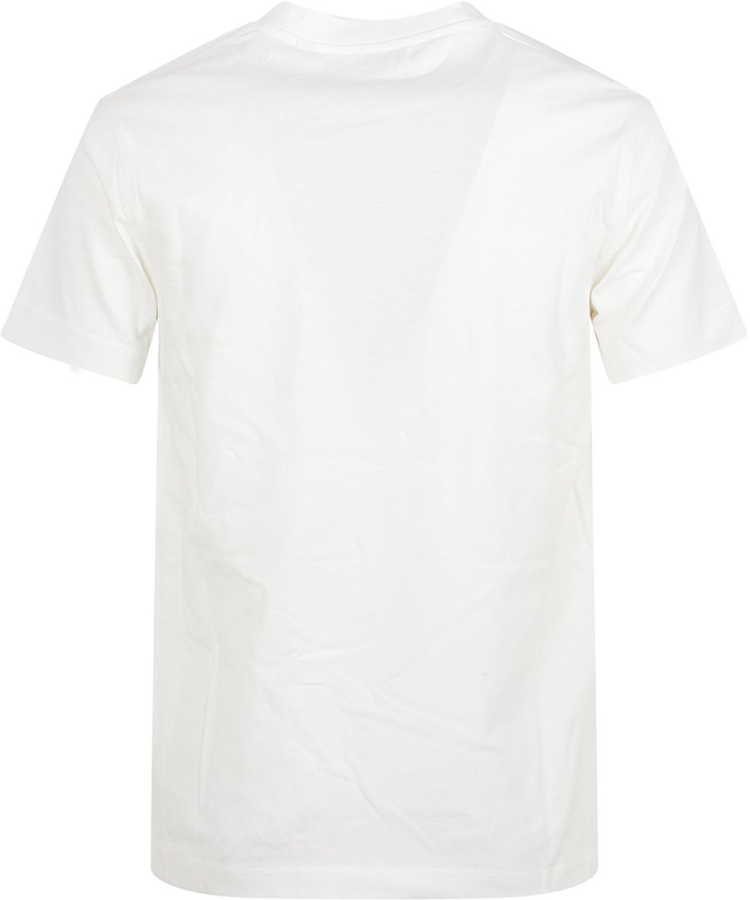 Burberry White Cotton Check Label T-Shirt Wit