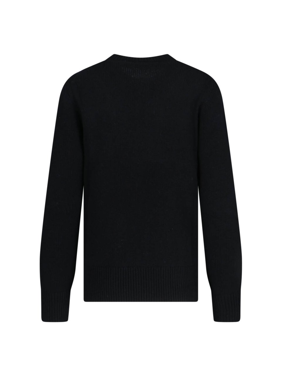 Burberry Black EKD Wool-Cashmere Intarsia Sweater Zwart