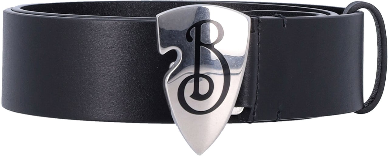 Burberry Mb B Shield Plaque 35 Slt Nero Zwart