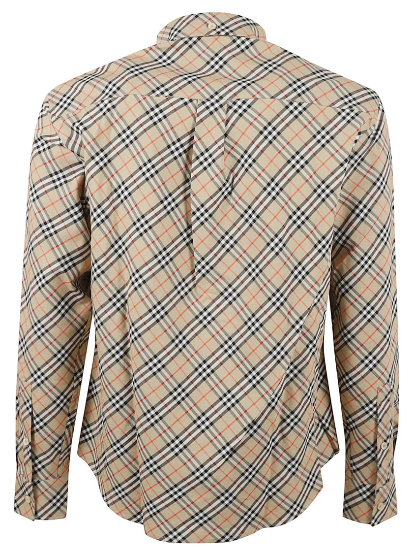 Burberry Plaid Button-Down Shirt With Tailored Fit Neutraal