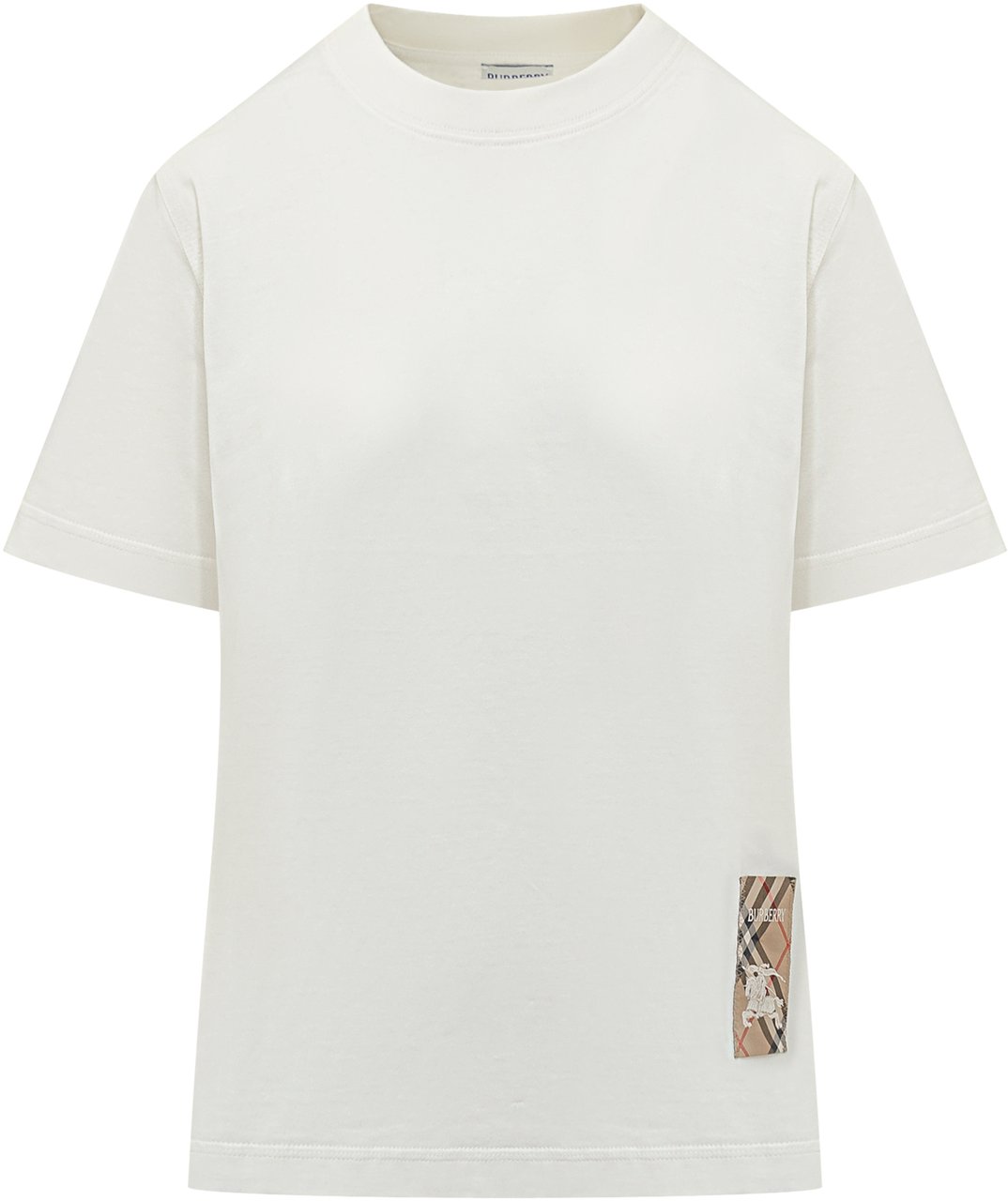 Burberry T-Shirt con Patch Logo Wit