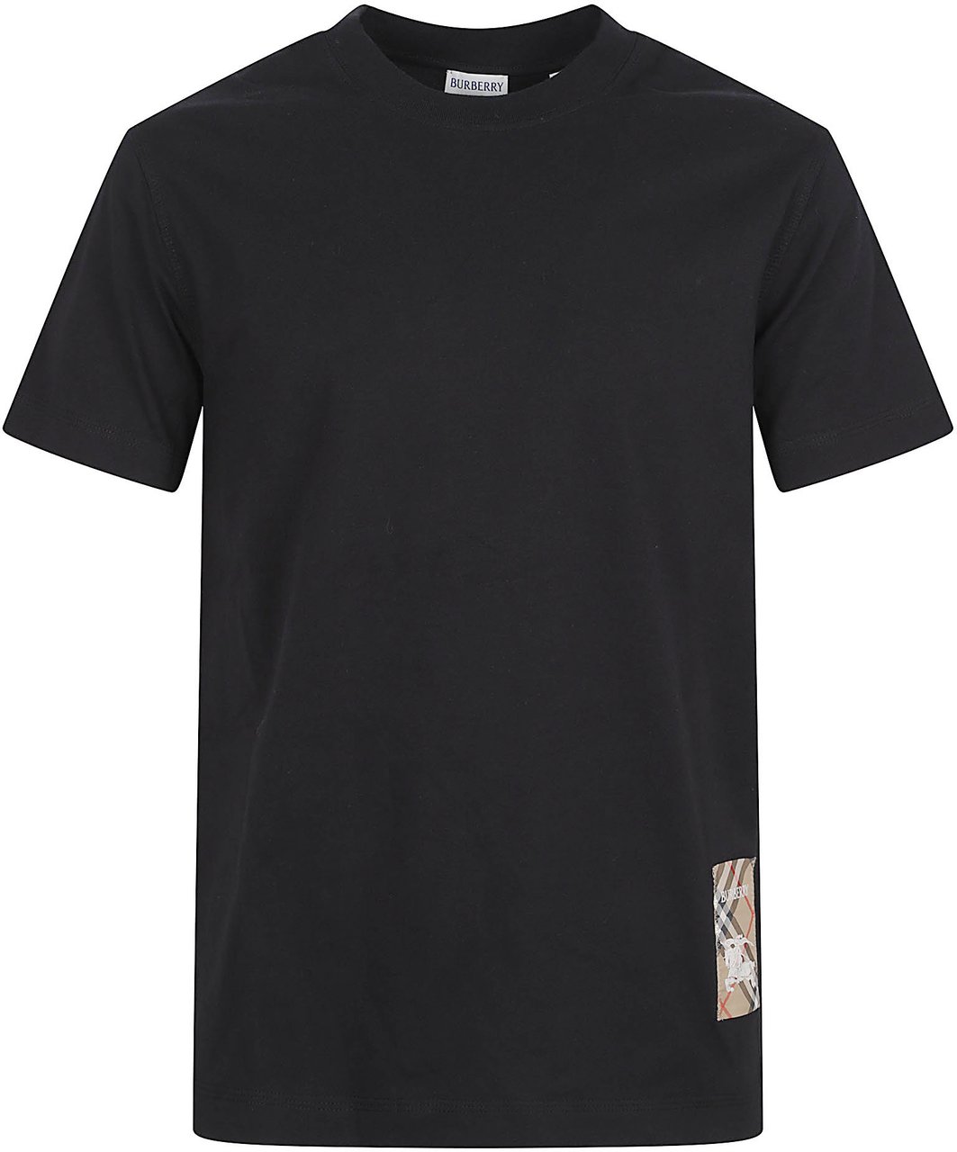 Burberry Cotton T-shirt with Ribbed Neckline Zwart