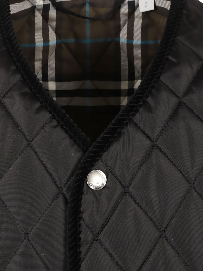 Burberry Sleeveless Black Quilted Coat Zwart