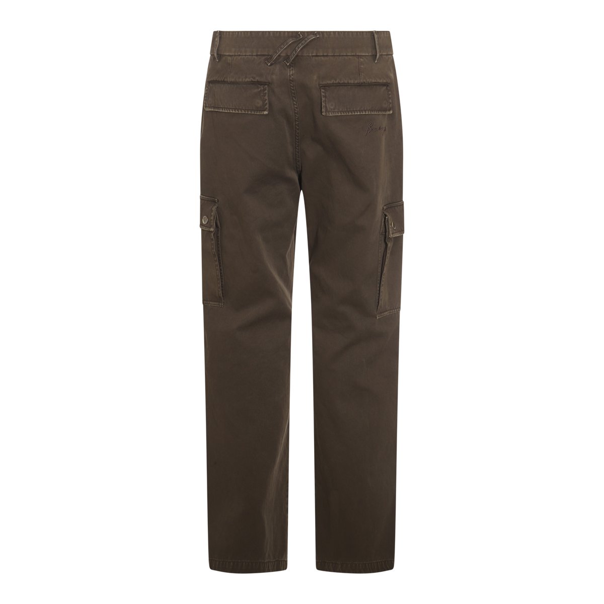 Burberry Brown Cotton Pants With Multipocket Design And Structured Silhouette Zwart