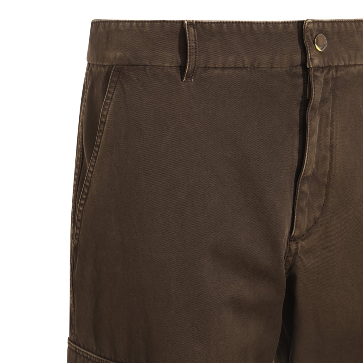 Burberry Brown Cotton Pants With Multipocket Design And Structured Silhouette Zwart