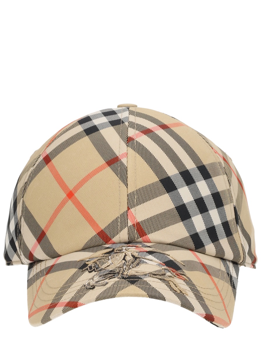 Burberry Check Polyester Adjustable Baseball Hat Neutraal