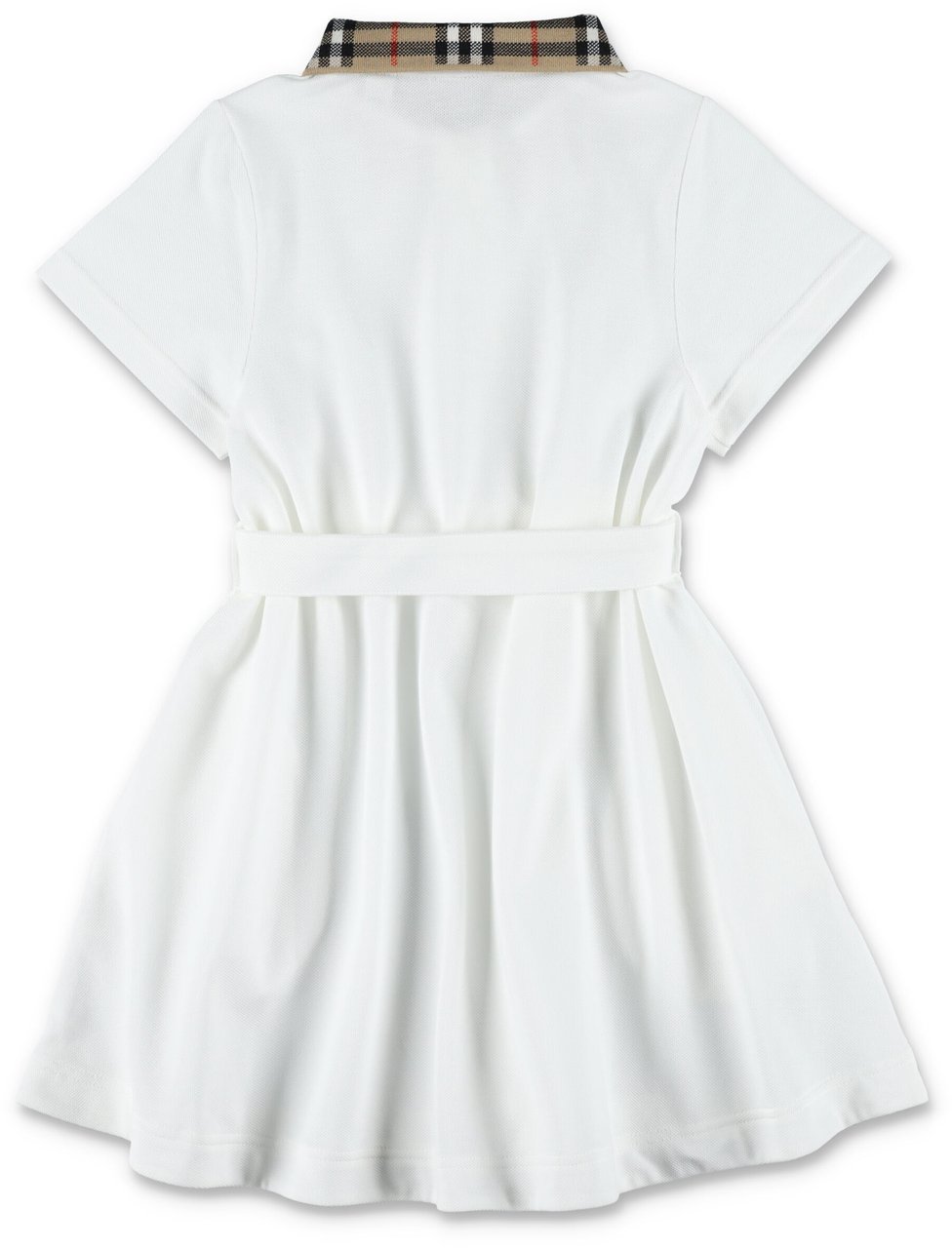 Burberry Polo Dress Collar Check Bianco Wit