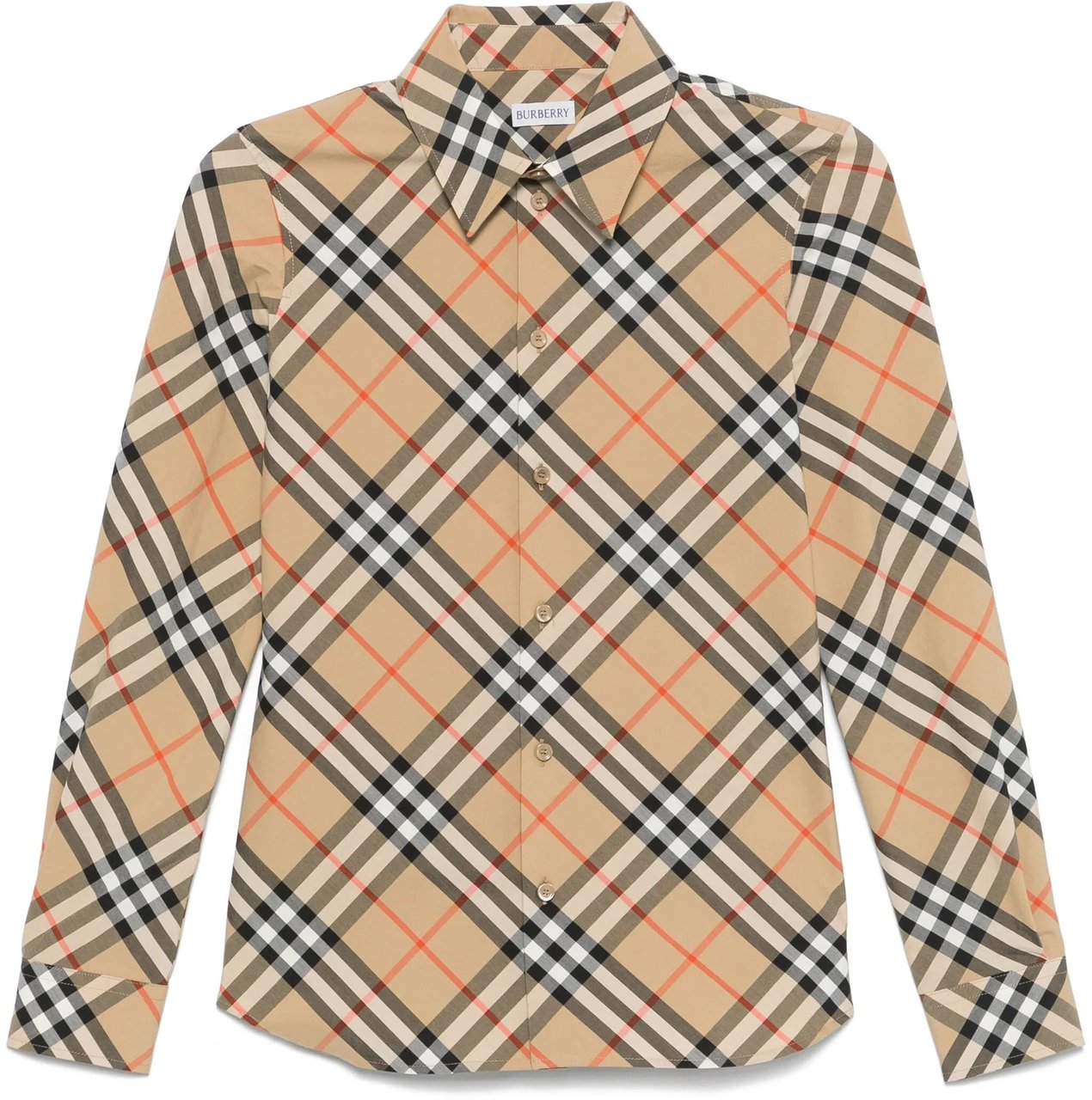 Burberry Beige Vintage Check Organic Cotton Shirt Neutraal