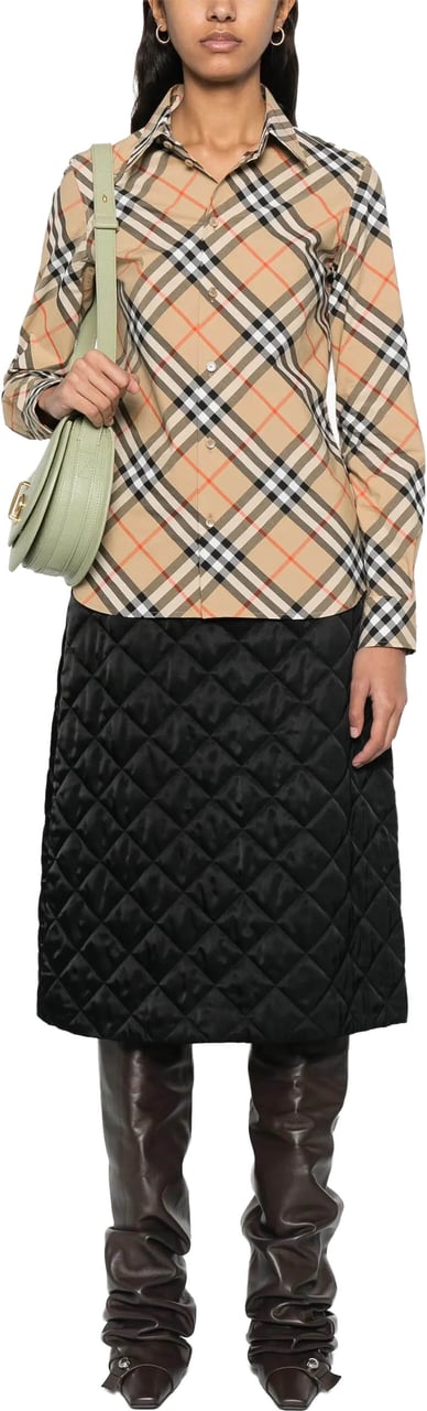 Burberry Beige Vintage Check Organic Cotton Shirt Neutraal