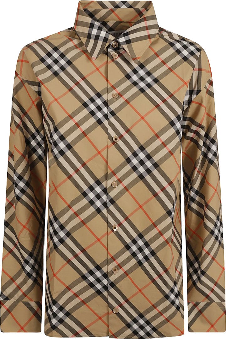 Burberry "Check" Shirt – Beige Neutraal