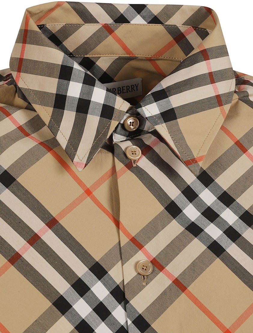 Burberry "Check" Shirt – Beige Neutraal