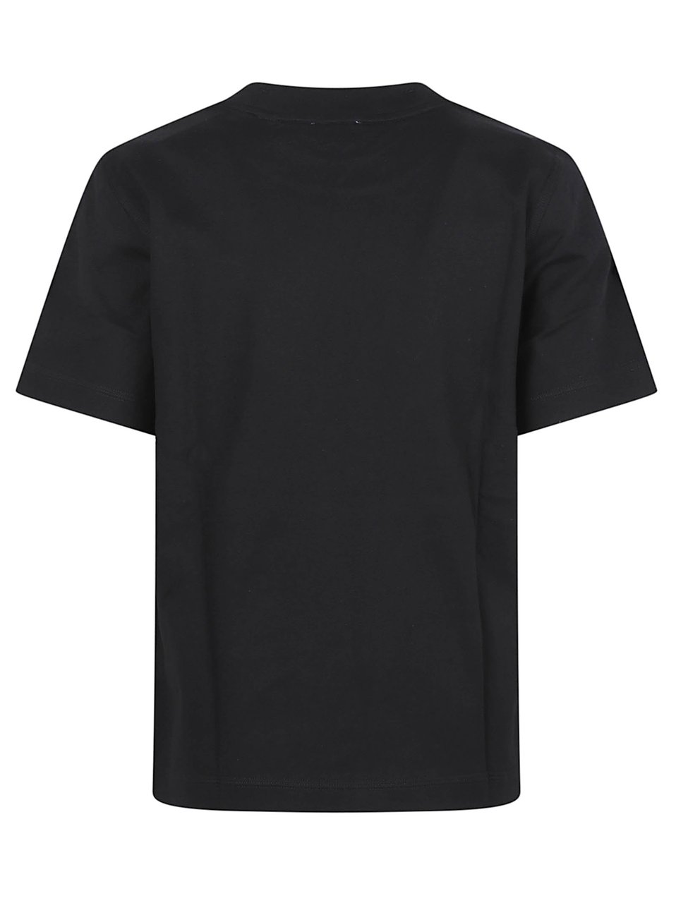 Burberry Short-Sleeved T-Shirt with Tonal Embroidery Zwart