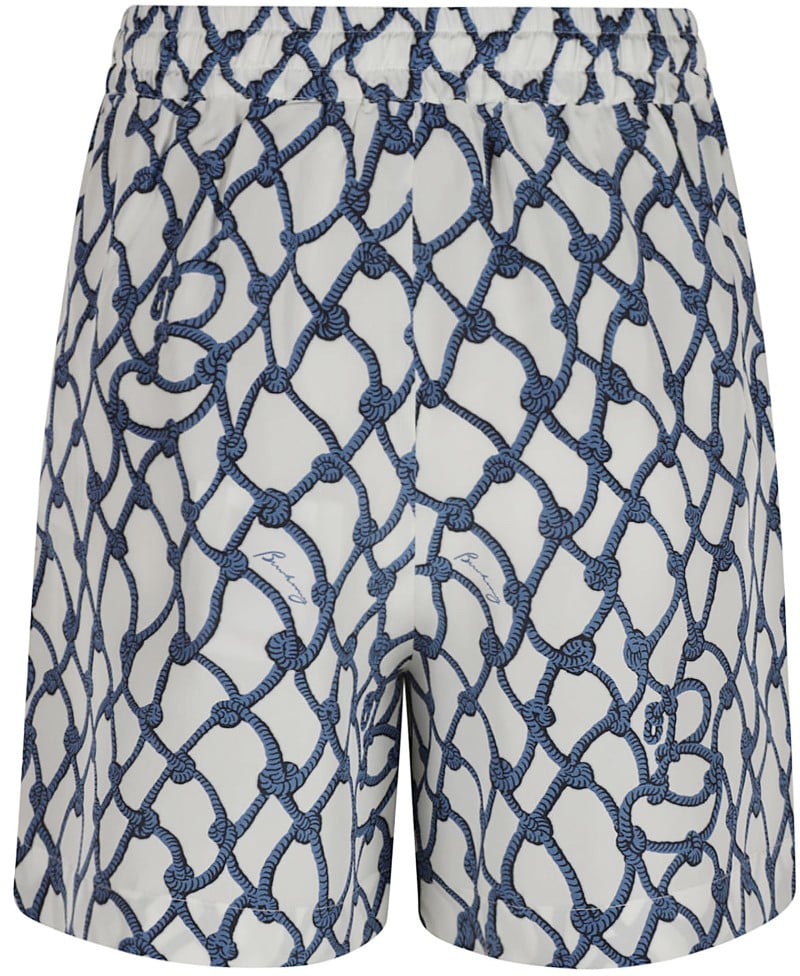 Burberry Dynamic Patterned Silk Shorts Wit