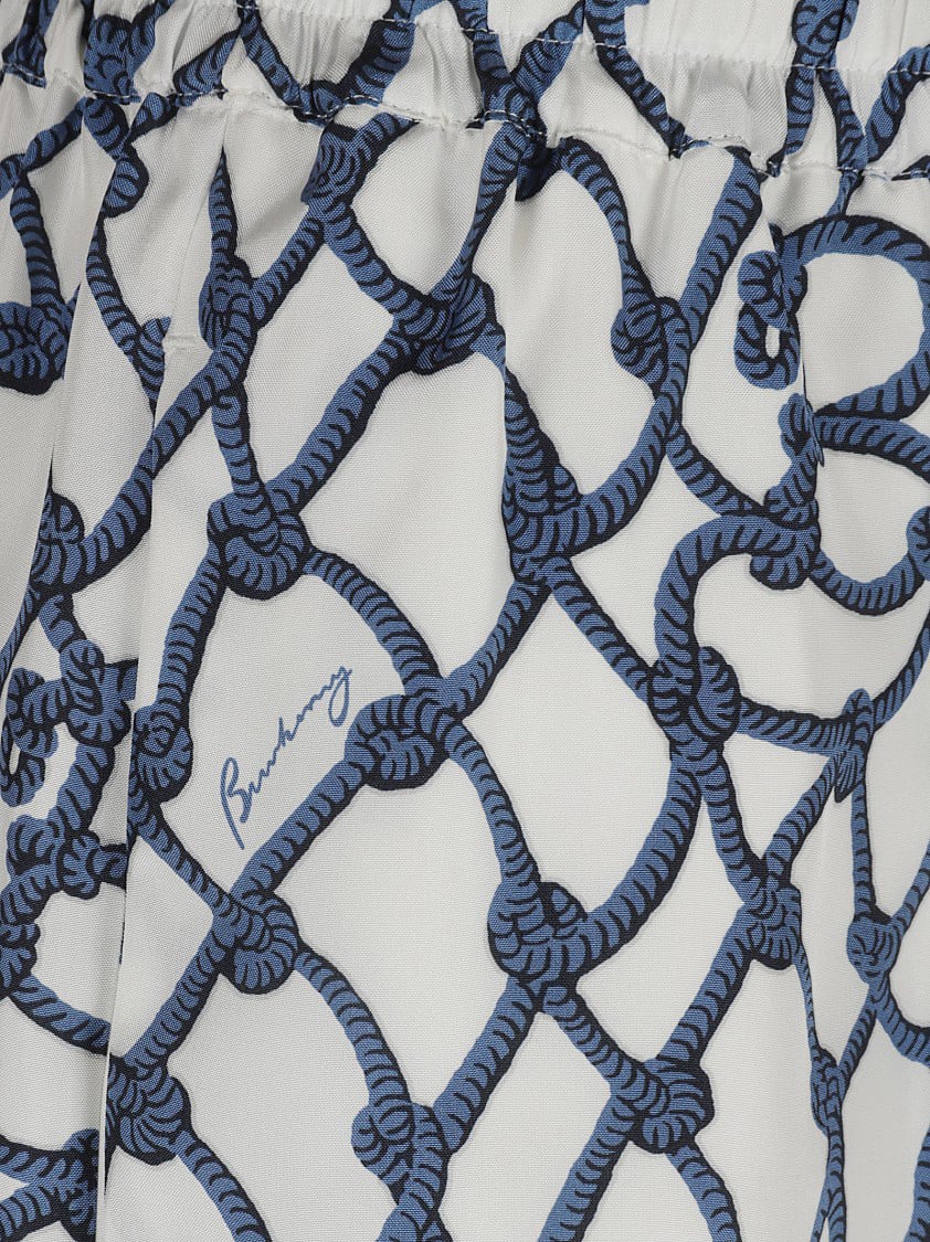 Burberry Dynamic Patterned Silk Shorts Wit