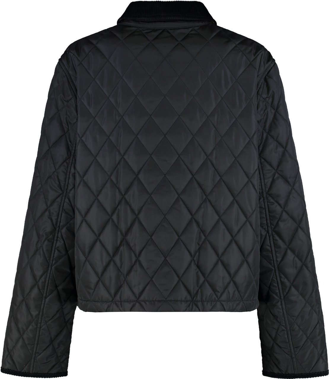 Burberry Cropped nylon quilted jacket Zwart