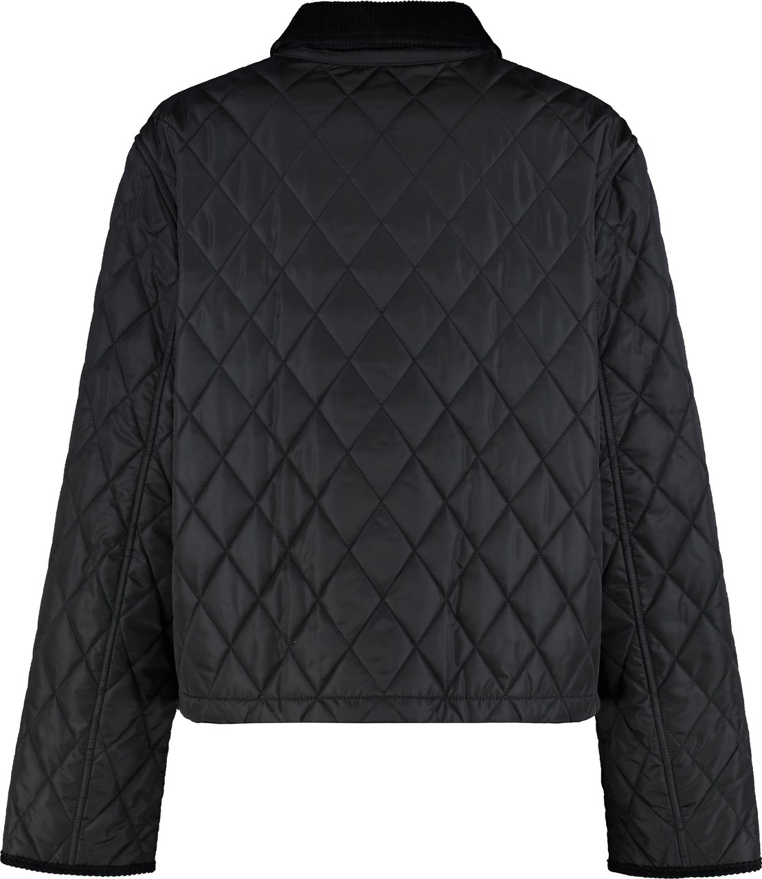 Burberry Cropped nylon quilted jacket Zwart