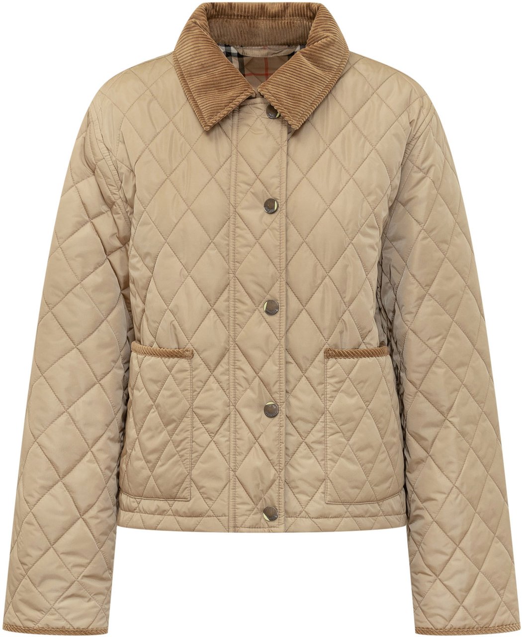 Burberry Giacca Trapuntata con Colletto in Velluto Beige