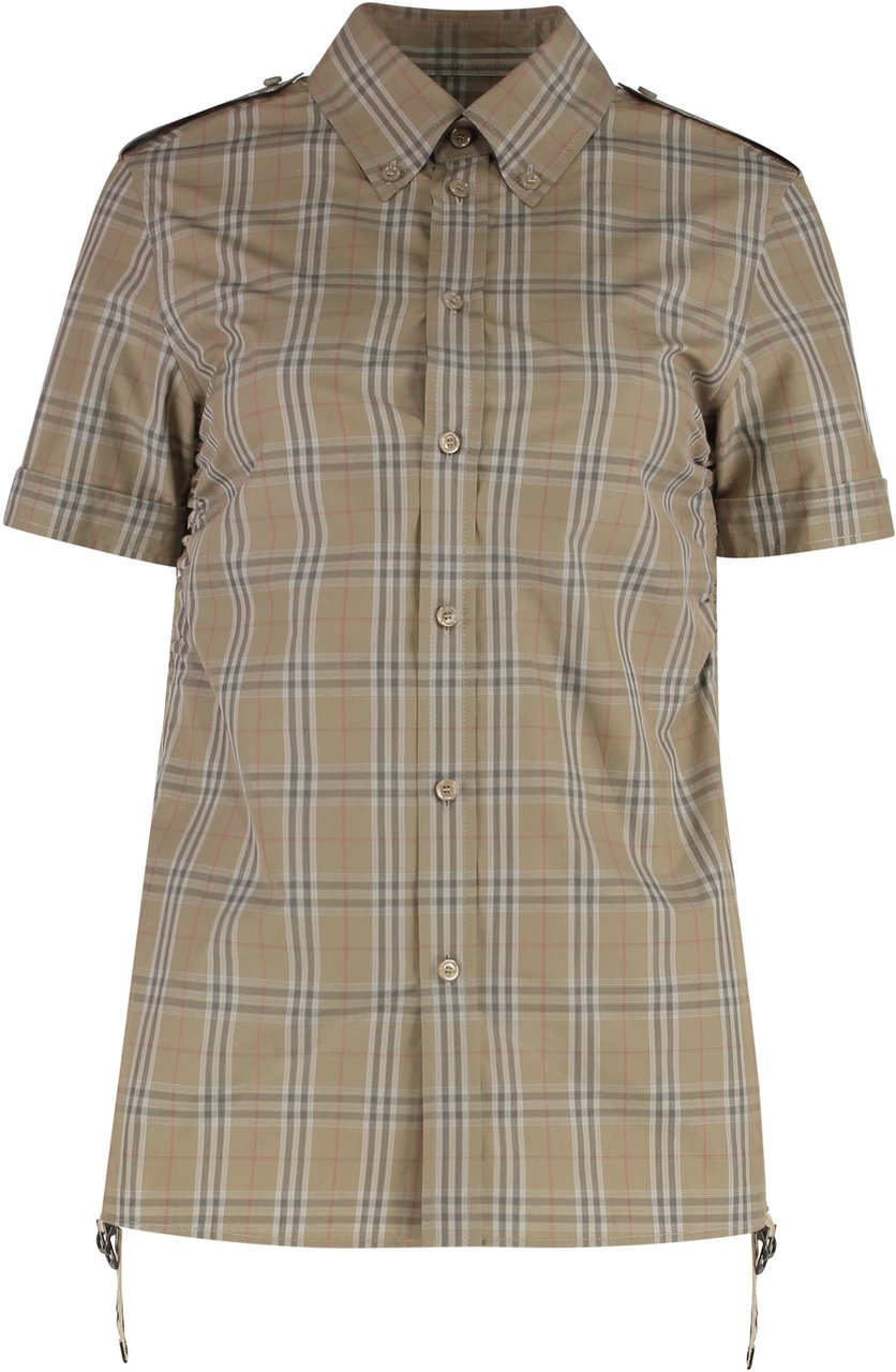 Burberry Checked cotton shirt Beige