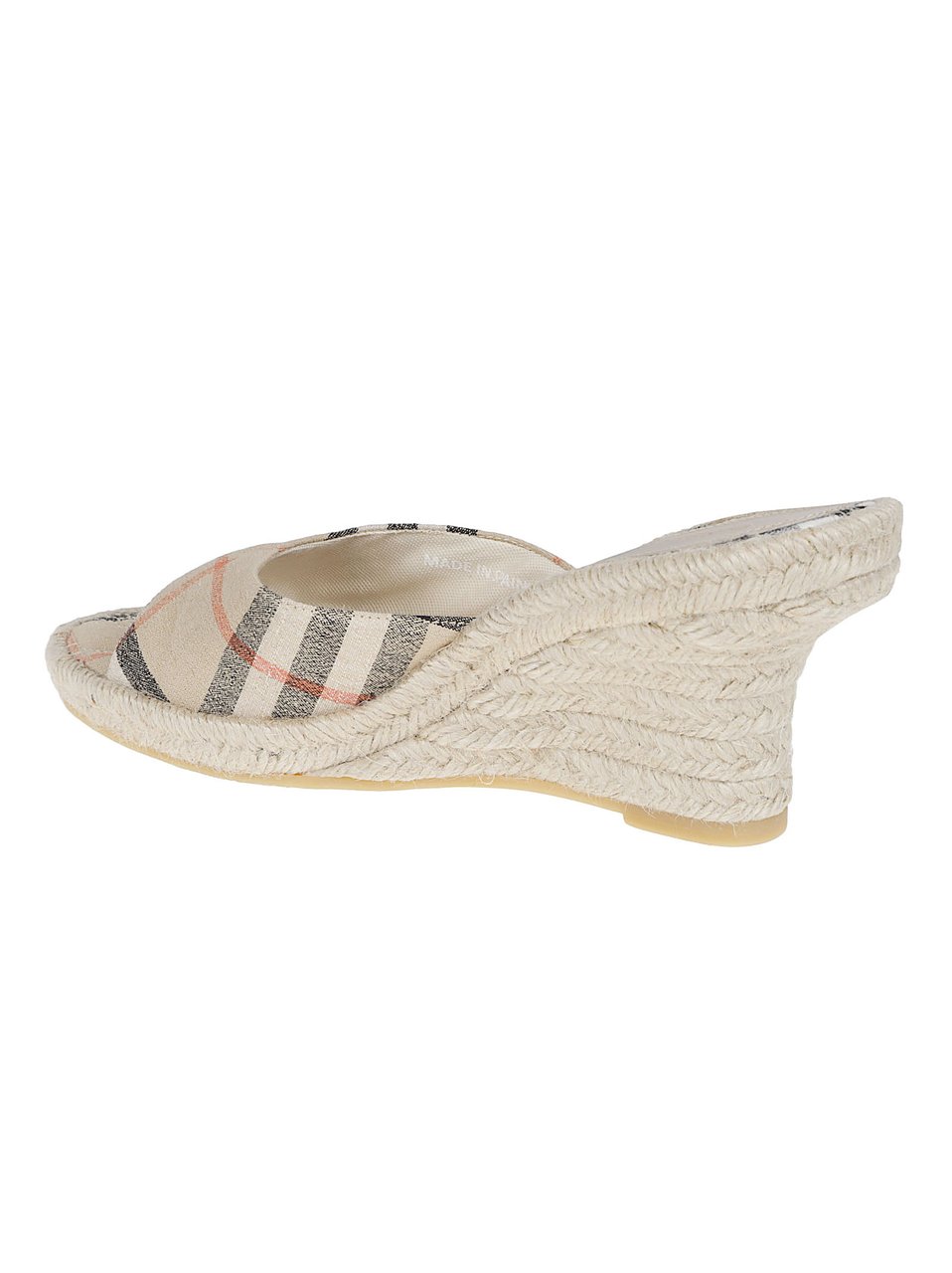 Burberry Open-Toe Mule Espadrilles with Burberry Check Design Grijs