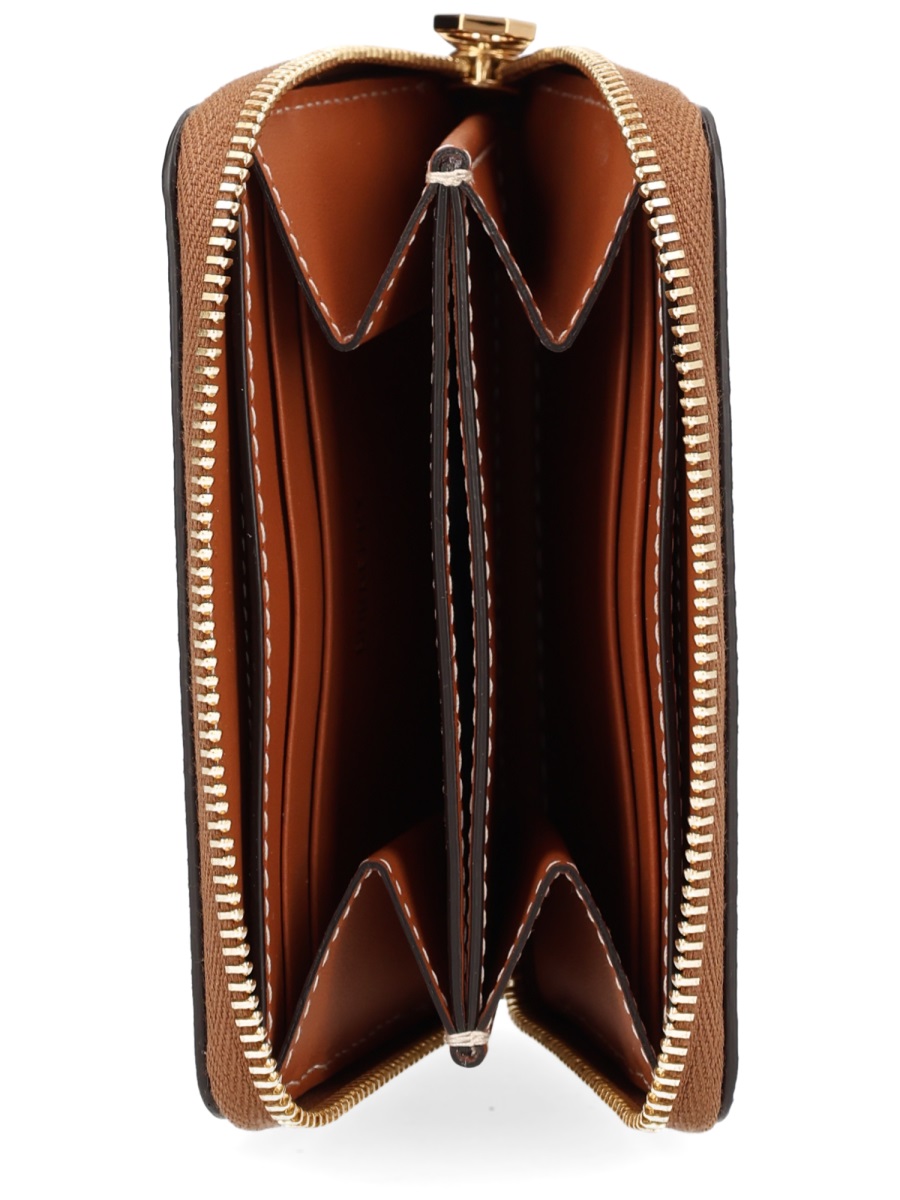 Burberry Check Pattern Zip-Around Cash Wallet Neutraal
