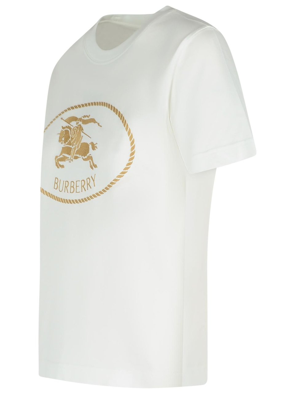 Burberry Ivory Cotton T-Shirt Wit
