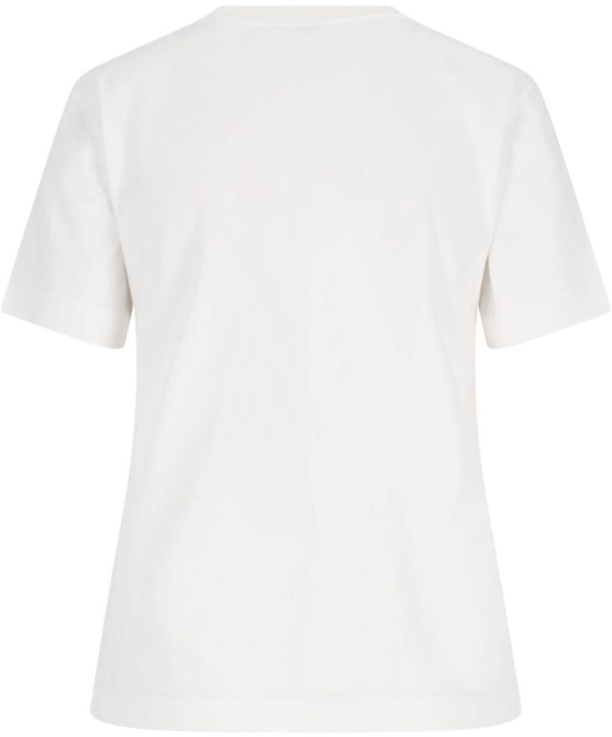 Burberry Crew Neck T-Shirt with Oversized Beige Logo Wit