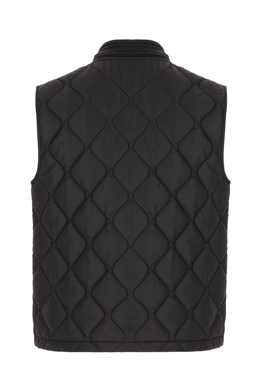 Burberry Burberry Black nylon padded sleeveless jacket Zwart