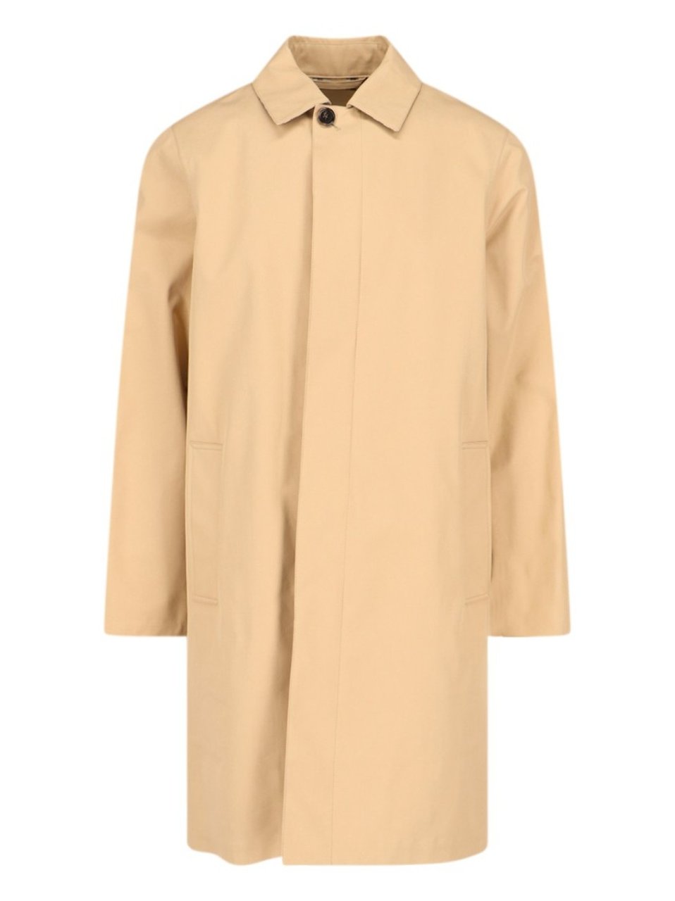 Burberry Check Lining Beige Cotton Coat Neutraal