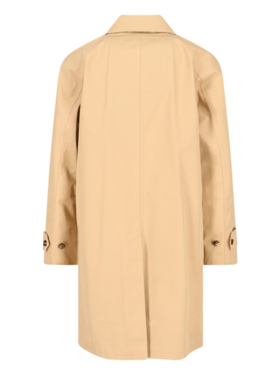 Burberry Check Lining Beige Cotton Coat Neutraal