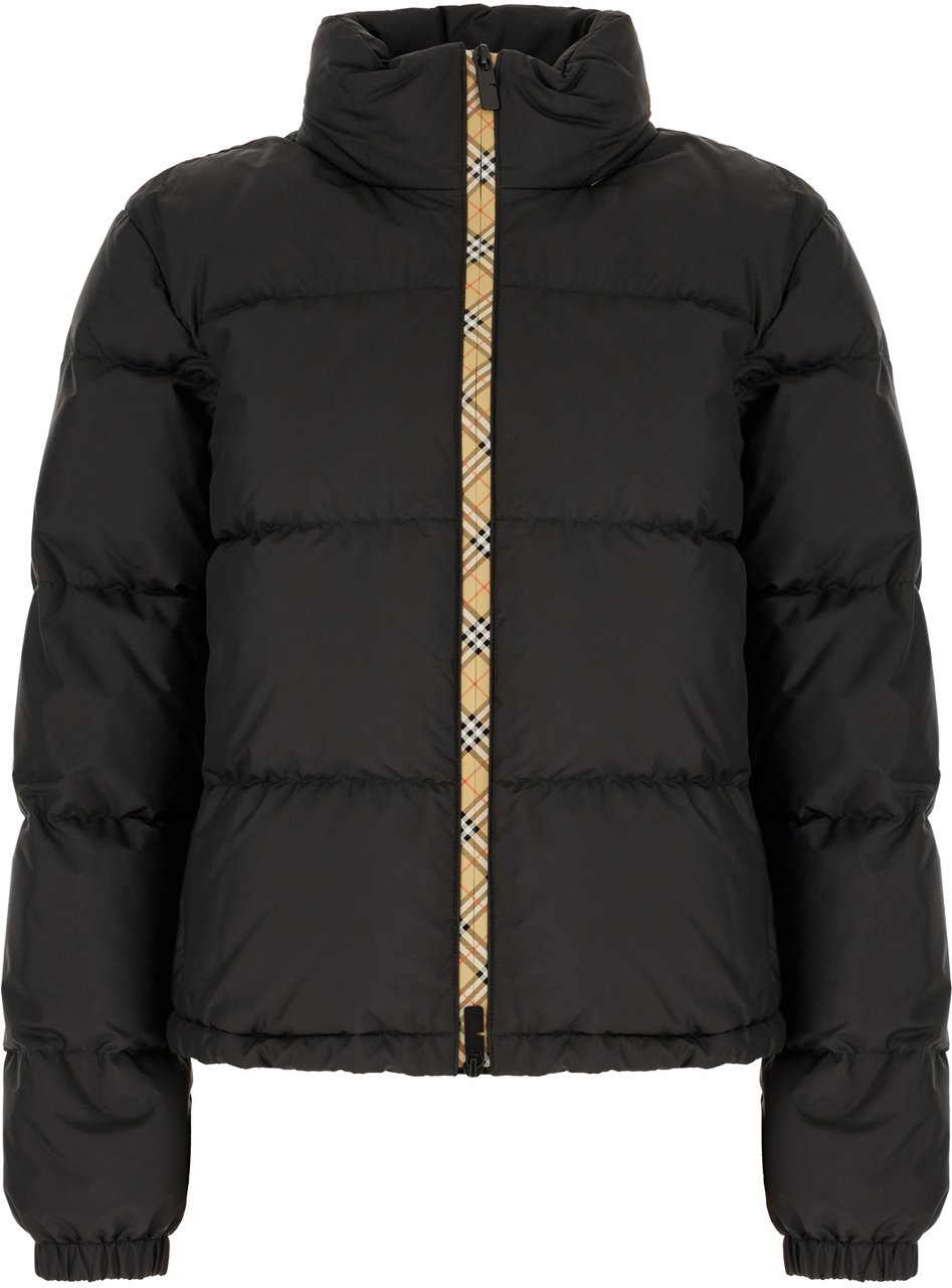 Burberry Black polyester down jacket Zwart