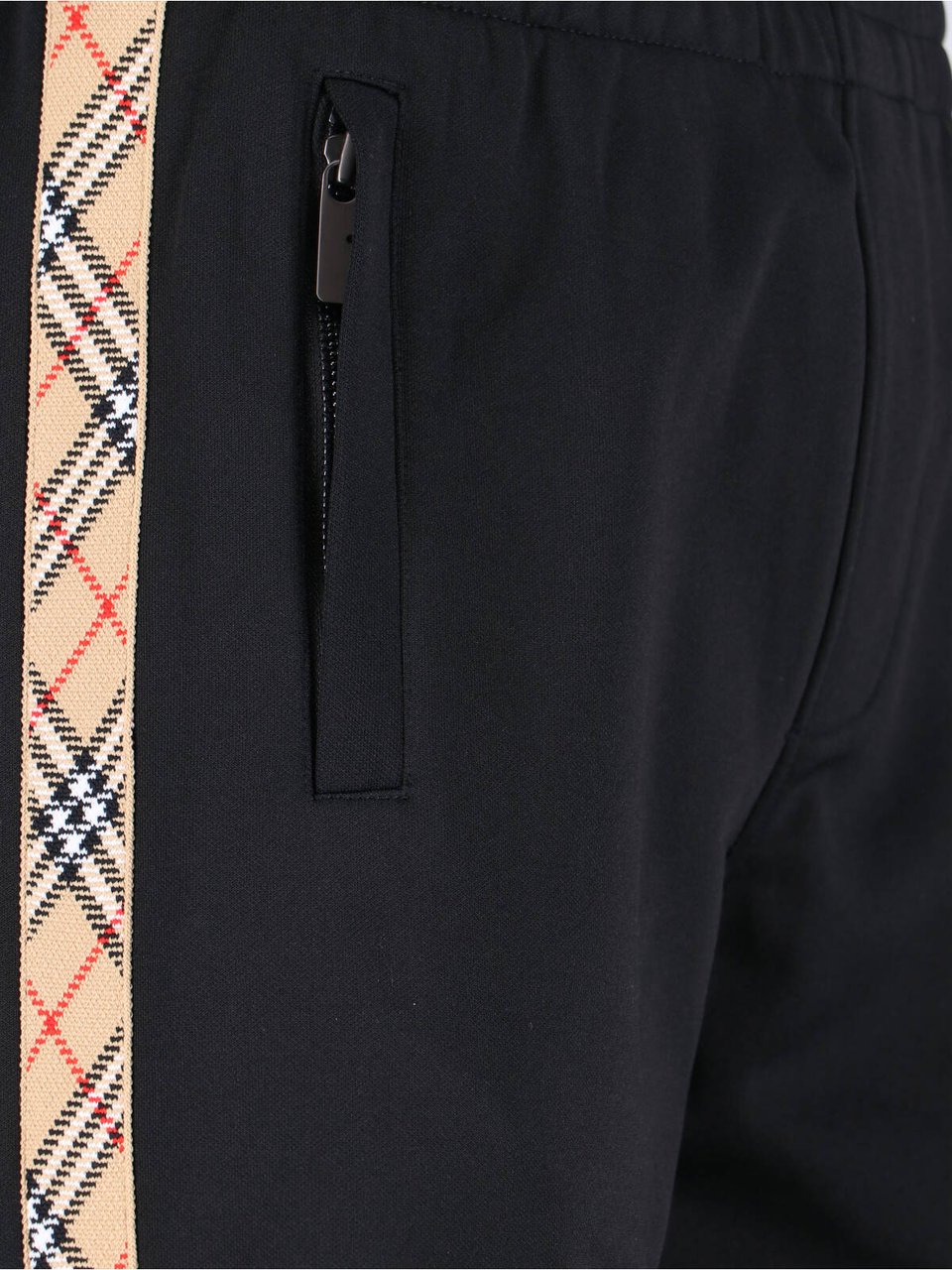 Burberry Black Cotton-Blend Logo Sweatpants Zwart