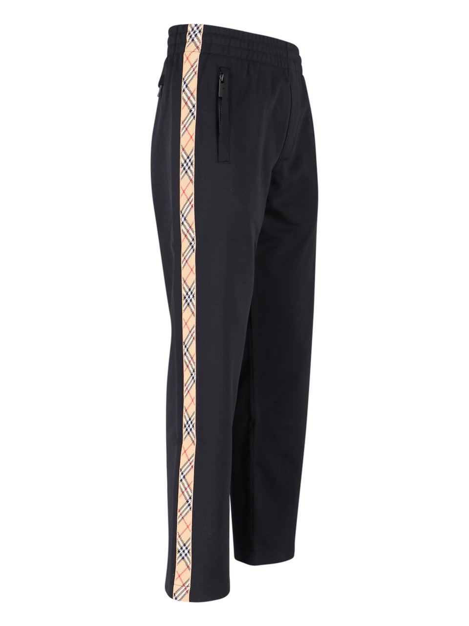Burberry Black Cotton-Blend Logo Sweatpants Zwart